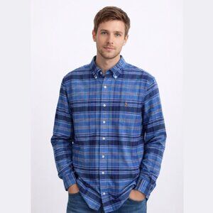Polo Ralph Lauren Blue Plaid Button Down Shirt - Size LG - Classic Prep!